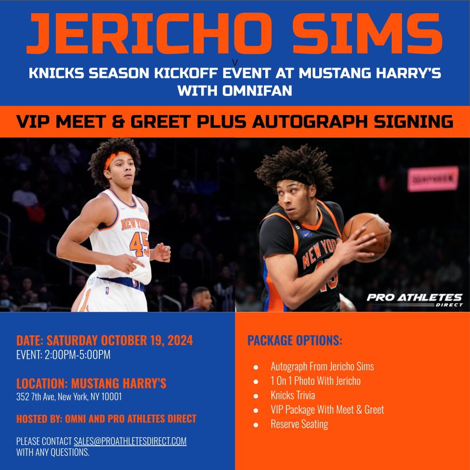 Join Us for an Afternoon of Knicks Pride with Jericho Sims! 